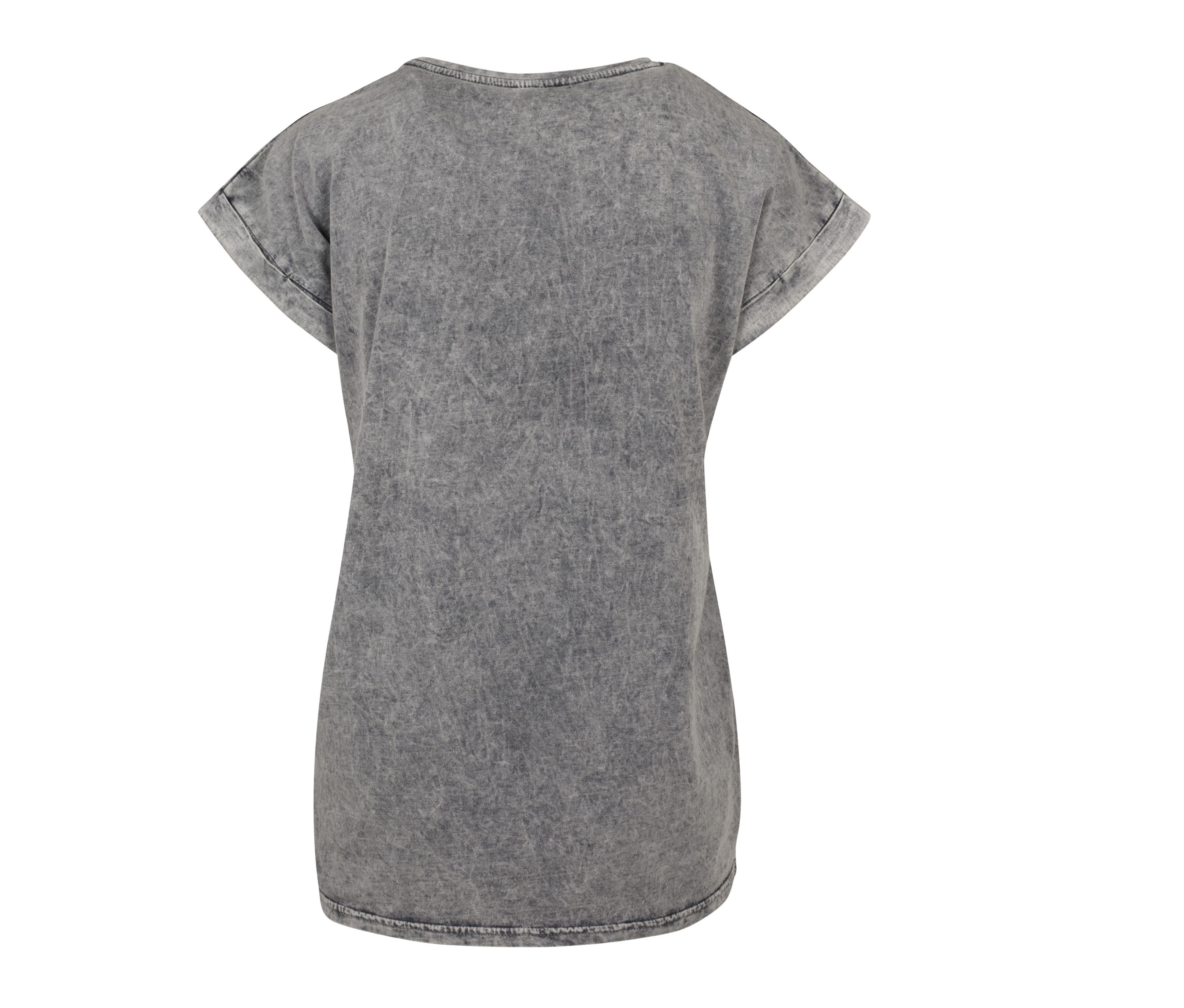 LADIES ACID WASHED EXTENDED SHOULDER TEE