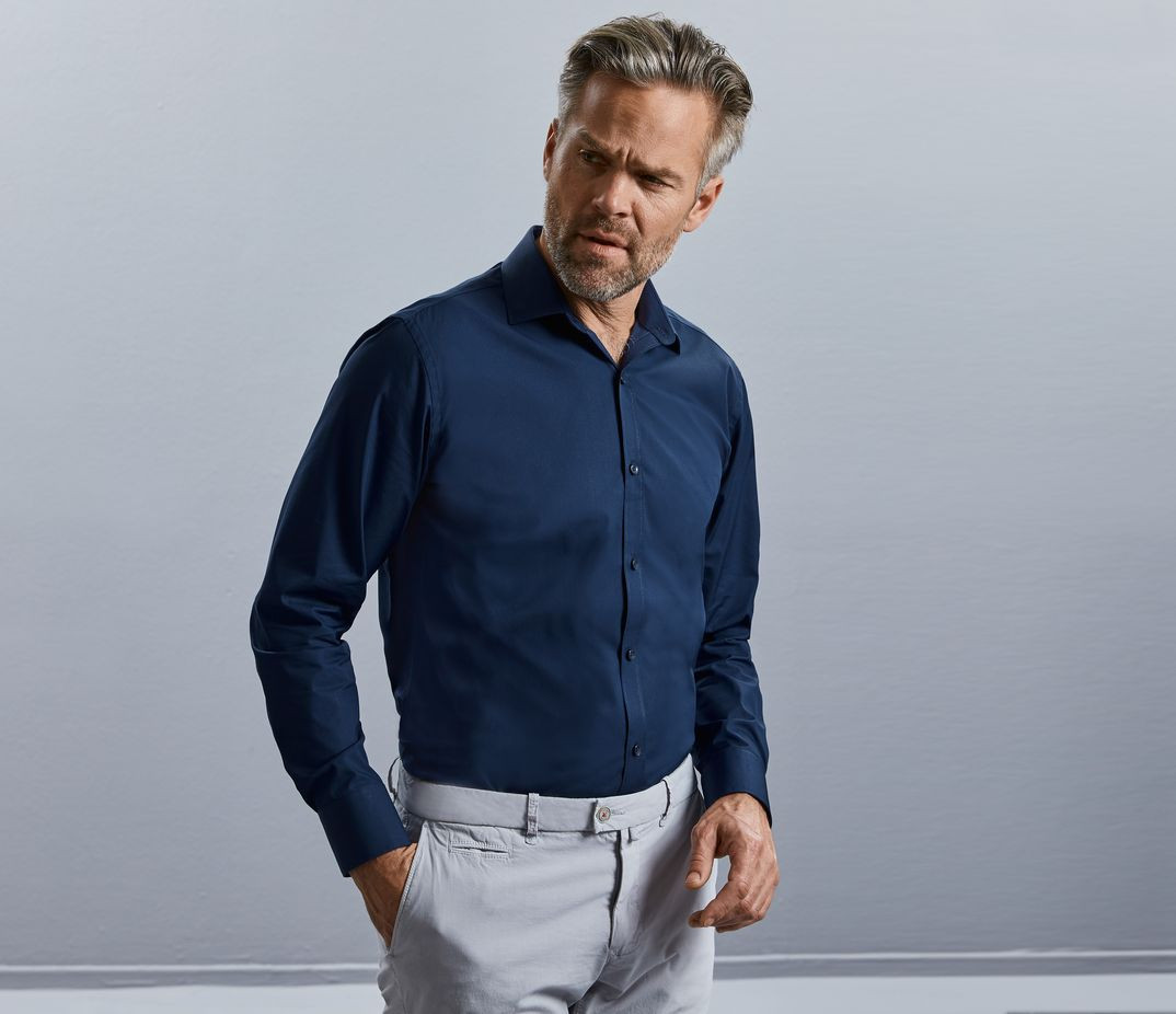 MEN'S LONG SLEEVE FITTED ULTIMATE STRETCH SHIRT